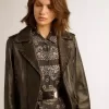 Leren motorjack voor dames