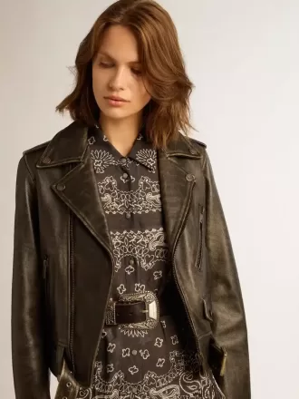 Leren motorjack voor dames