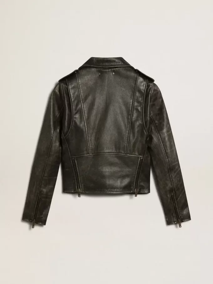 Leren motorjack voor dames