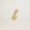 Letter N-bedeltje van goudkleurig messing met kristallen