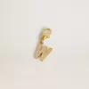 Letter W-bedeltje van goudkleurig messing met kristallen