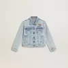 Licht denim jack met borduursel