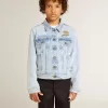 Licht denim jack met borduursel