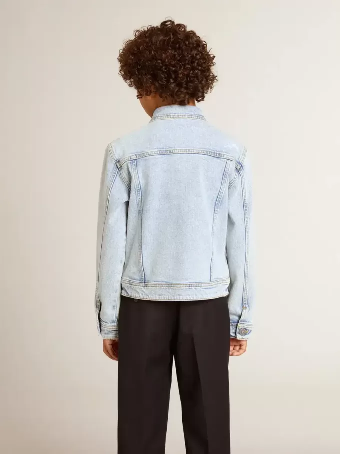 Licht denim jack met borduursel