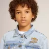 Licht denim jack met borduursel