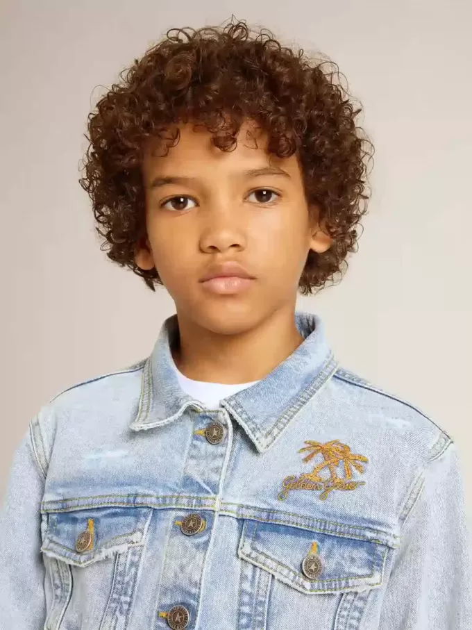 Licht denim jack met borduursel