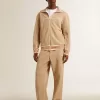 Lichtbeige joggingbroek voor heren met wit logo