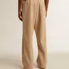 Lichtbeige joggingbroek voor heren met wit logo
