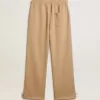Lichtbeige joggingbroek voor heren met wit logo