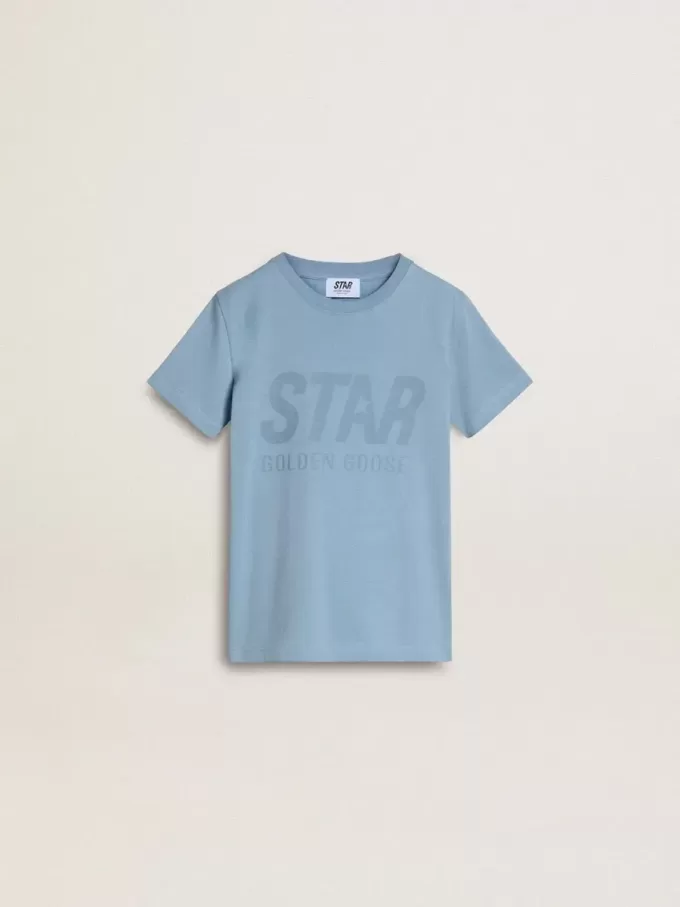 Lichtblauw T-shirt voor jongens met print