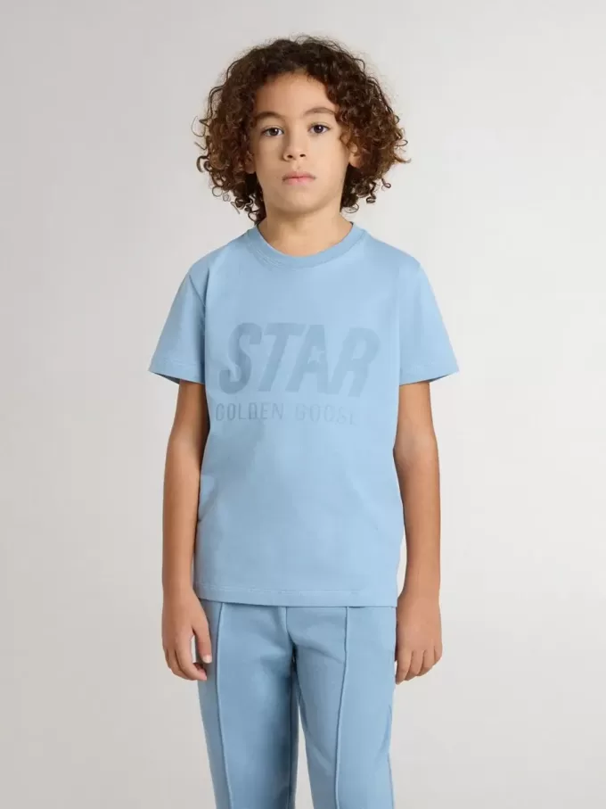 Lichtblauw T-shirt voor jongens met print