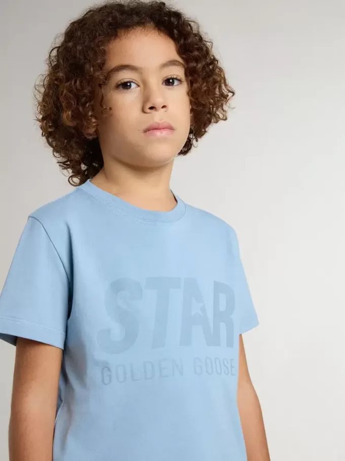 Lichtblauw T-shirt voor jongens met print