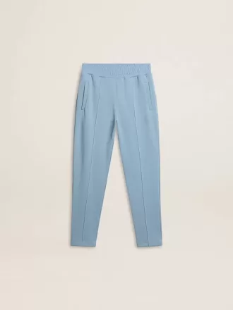 Lichtblauwe joggingbroek met print voor jongens