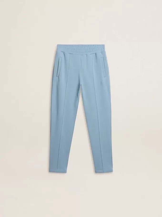 Lichtblauwe joggingbroek met print voor jongens