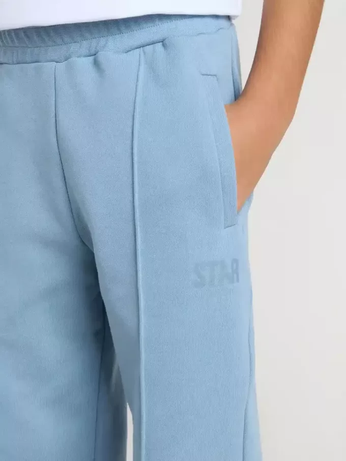 Lichtblauwe joggingbroek met print voor jongens