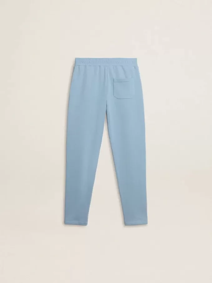 Lichtblauwe joggingbroek met print voor jongens