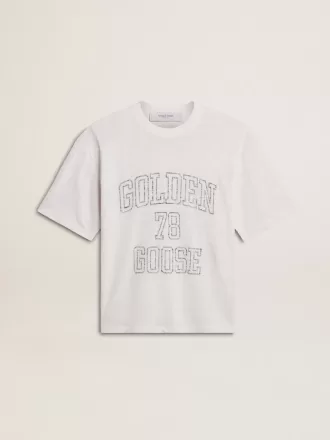 Lichtgewicht wit linnen T-shirt voor dames met print