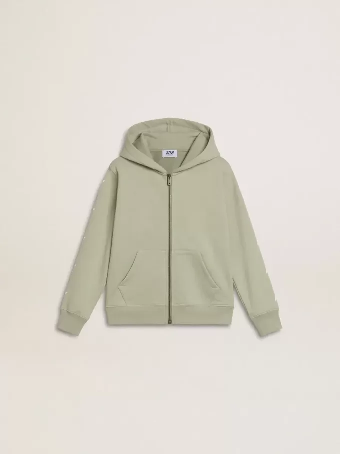 Lichtgroen sweatshirt met ritssluiting
