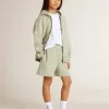 Lichtgroen sweatshirt met ritssluiting