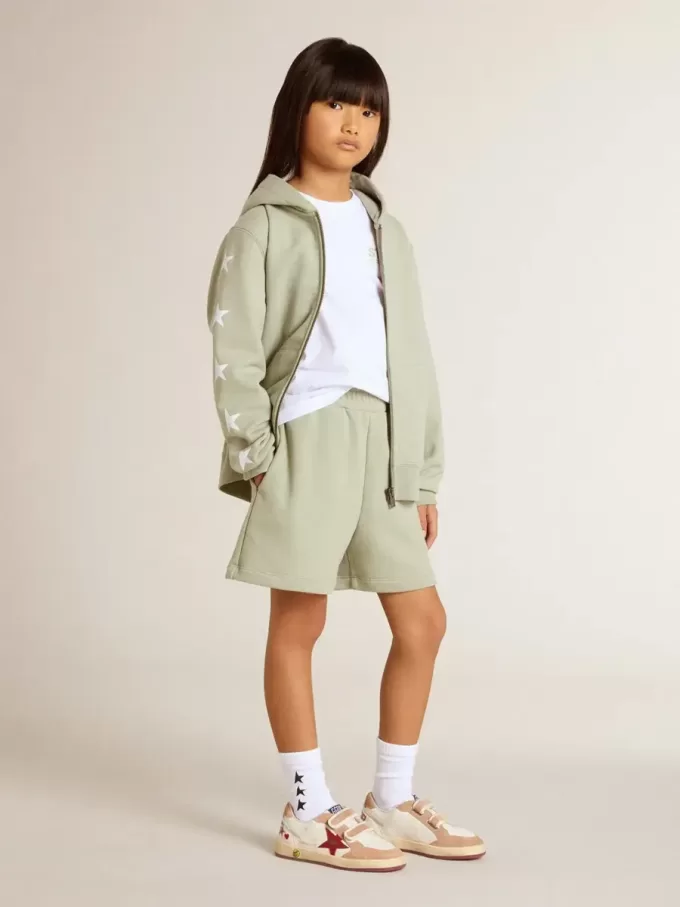 Lichtgroen sweatshirt met ritssluiting