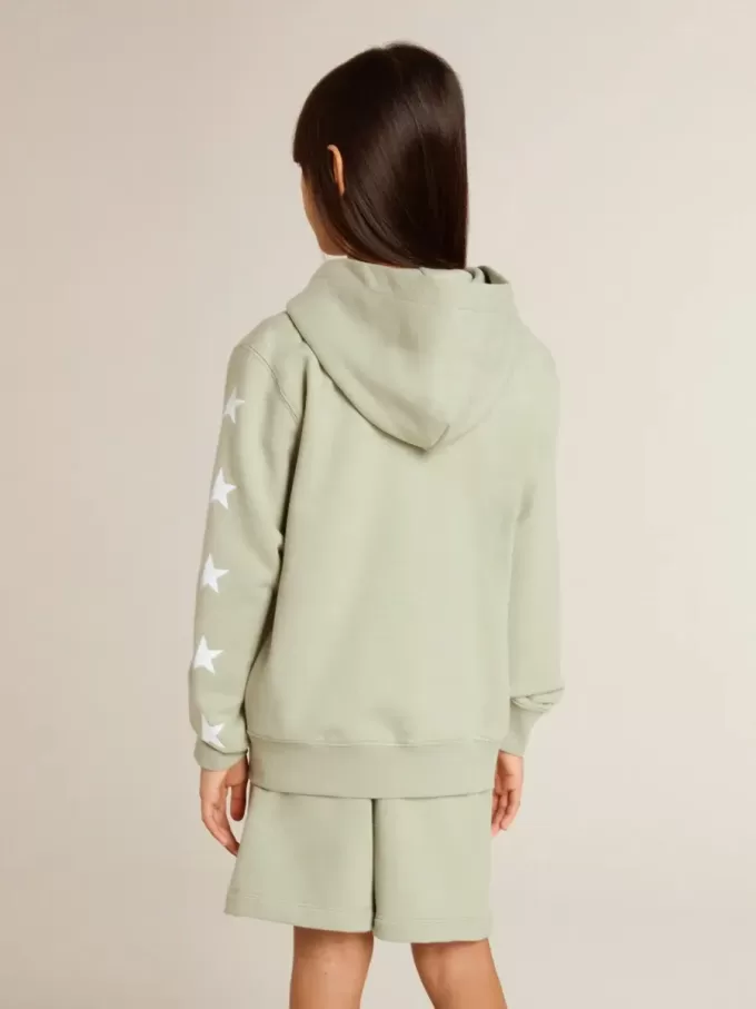 Lichtgroen sweatshirt met ritssluiting
