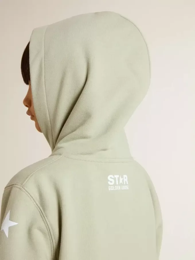 Lichtgroen sweatshirt met ritssluiting