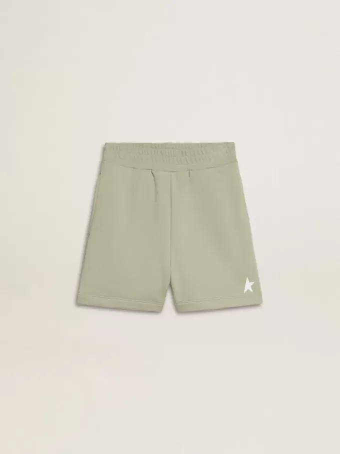 Lichtgroene korte broek met witte ster