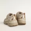 Lightstar voor dames in duifgrijs leer en mesh met beige TPU-ster