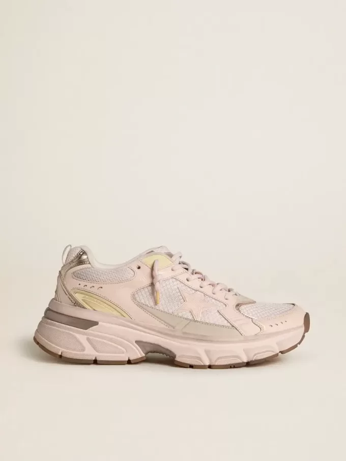 Lightstar voor dames met roze leren en mesh bovenwerk en roze ster