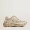 Lightstar voor heren in duifgrijs leer en mesh met beige TPU-ster
