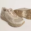 Lightstar voor heren in duifgrijs leer en mesh met beige TPU-ster