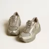 Lightstar voor heren van metallic leer en zilverkleurig mesh met grijze ster