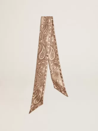 Lint van duifgrijs zijden twill met paisleypatroon