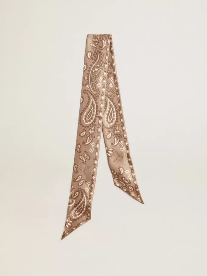 Lint van duifgrijs zijden twill met paisleypatroon