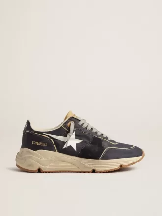 Loopzool van blauw nylon met witte gestempelde ster