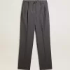 Losse damesbroek van babyblauwe wol