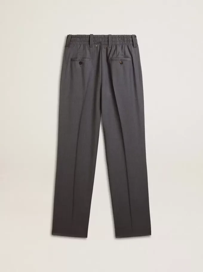 Losse damesbroek van babyblauwe wol