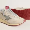 Marathon voor dames met beige nylon bovenwerk en grijze ster