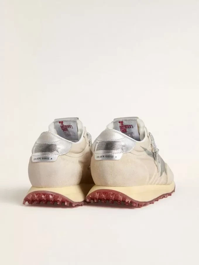 Marathon voor dames met beige nylon bovenwerk en grijze ster