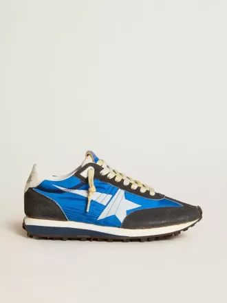 Marathon voor dames met blauw nylon bovenwerk en witte ster