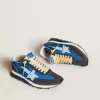 Marathon voor dames met blauw nylon bovenwerk en witte ster