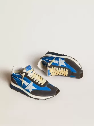 Marathon voor dames met blauw nylon bovenwerk en witte ster