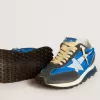 Marathon voor dames met blauw nylon bovenwerk en witte ster