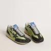Marathon voor dames met groen nylon bovenwerk en zwarte ster