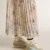 Marathon voor dames met lichtblauw nylon bovenwerk en pastelblauwe ster