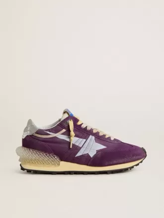 Marathon voor dames met paars nylon bovenwerk en witte ster