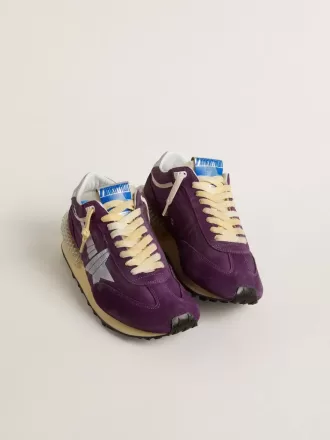 Marathon voor dames met paars nylon bovenwerk en witte ster