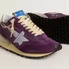 Marathon voor dames met paars nylon bovenwerk en witte ster