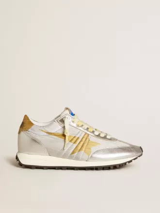 Marathon voor dames met zilverkleurig ripstop nylon bovenwerk en gouden ster