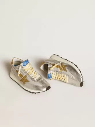 Marathon voor dames met zilverkleurig ripstop nylon bovenwerk en gouden ster